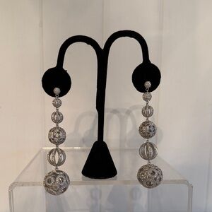 Nardi New Large Crystal Pave Dangle Earrings